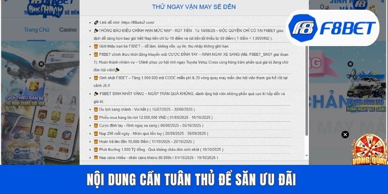 Nội dung cần tuân thủ để săn ưu đãi 