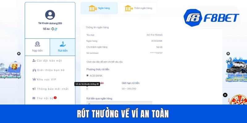 Rút thưởng về ví an toàn