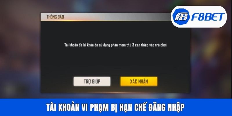 Tài khoản vi phạm bị hạn chế đăng nhập