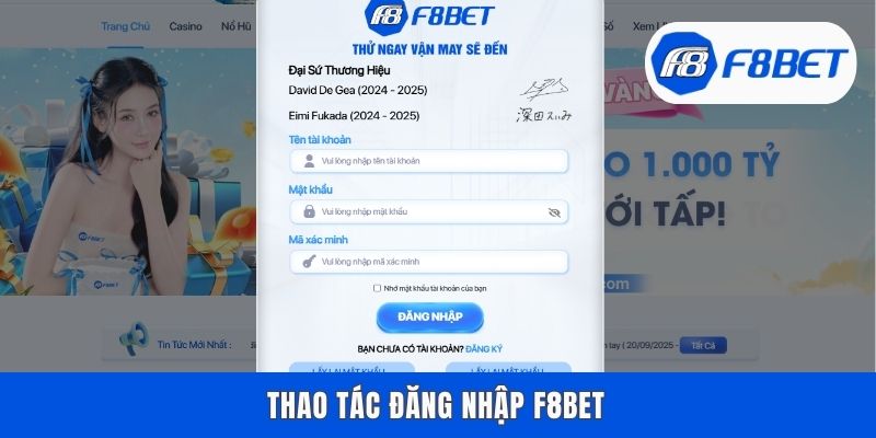 Thao tác đăng nhập F8bet